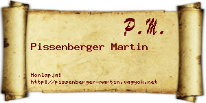 Pissenberger Martin névjegykártya